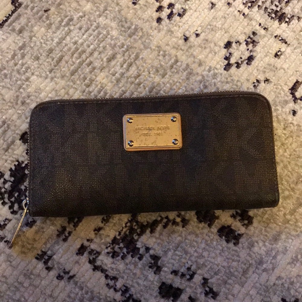 Michael Kors Brown MK Zip Wallet